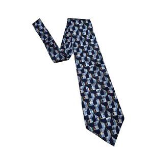 Morgan Hart Silk Geometric Patterned Tie 100% Silk Vibrant Textured Multicolor D